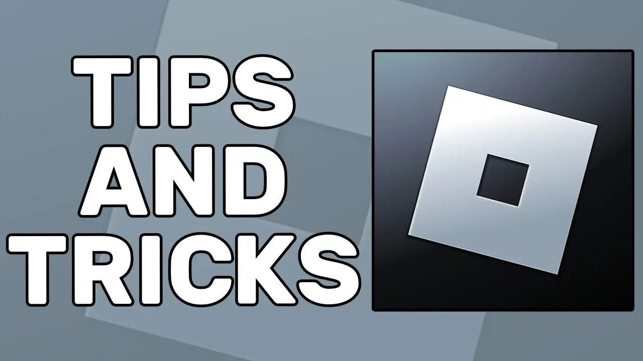 Text 'Tips and Tricks' in bold white letters next to a tilted square logo on a dark gray background, conveying helpful guidance.